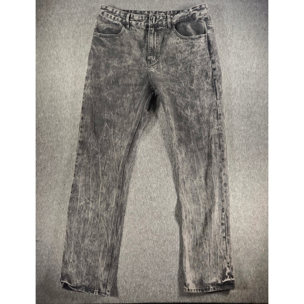 Givenchy Straight Fit Jeans Mens 32x32 Black Gray Acid Wash Italy 4G Designer